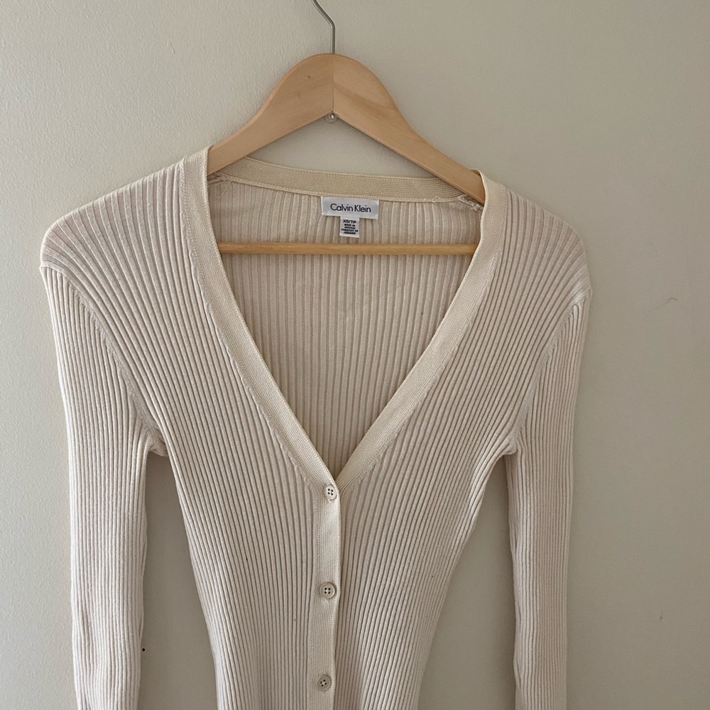 Calvin Klein Ribbed Knit Cardigan - Picture 7 of 9